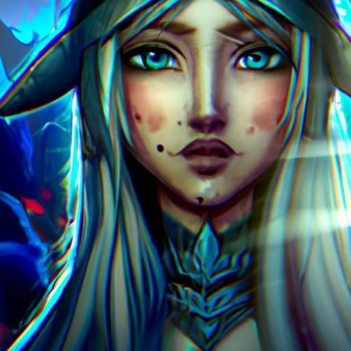 Anime Viking Vampire Girl Portrait in 8K