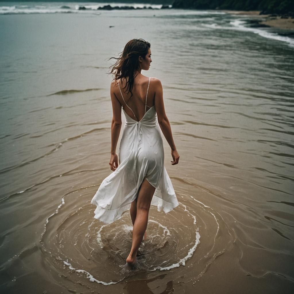 Underwater White Dress: Cinematic Film Still