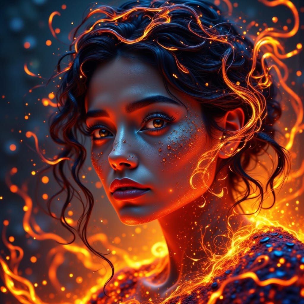 Molten Goddess Beckons with Fiery Glow