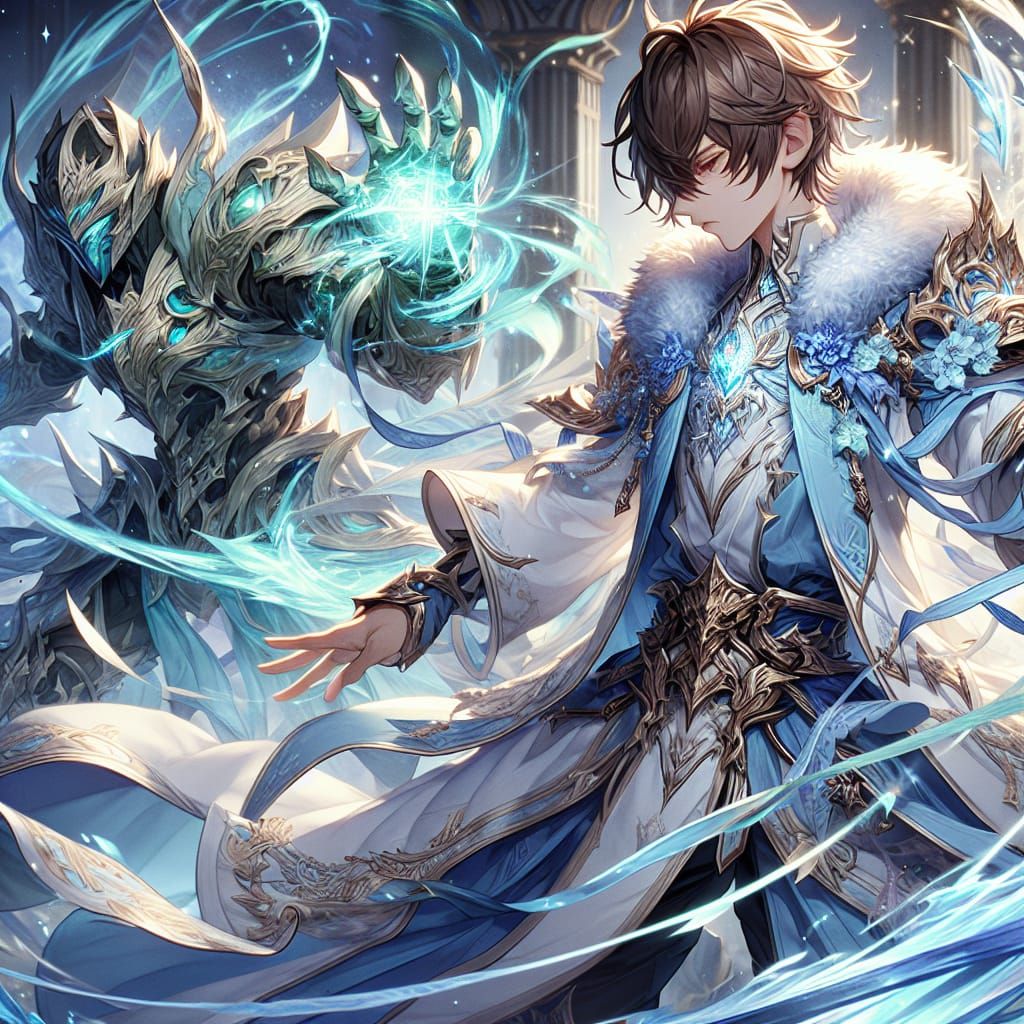 Anime Hero's Soul Battle in Fantasy Setting