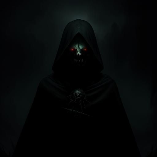 Eerie Figure Steps into Shadow in Dark Fantasy Horror Art