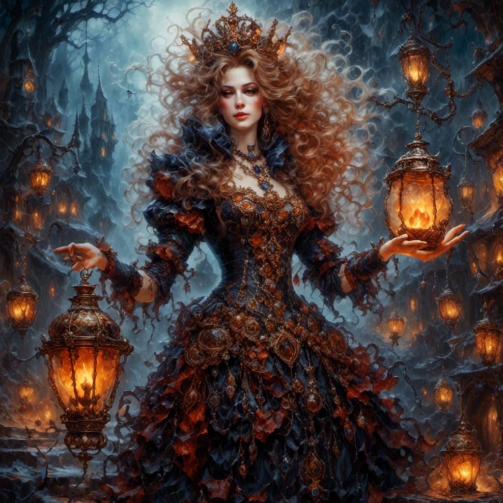 Gothic Beauty Oil Painting on Masonite