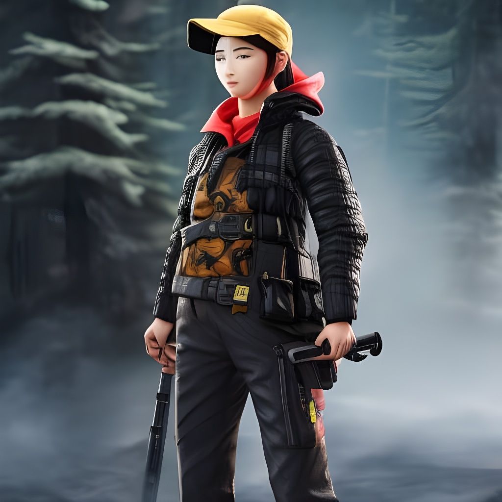 Techwear Pokémon Trainer with Pikachu Portrait