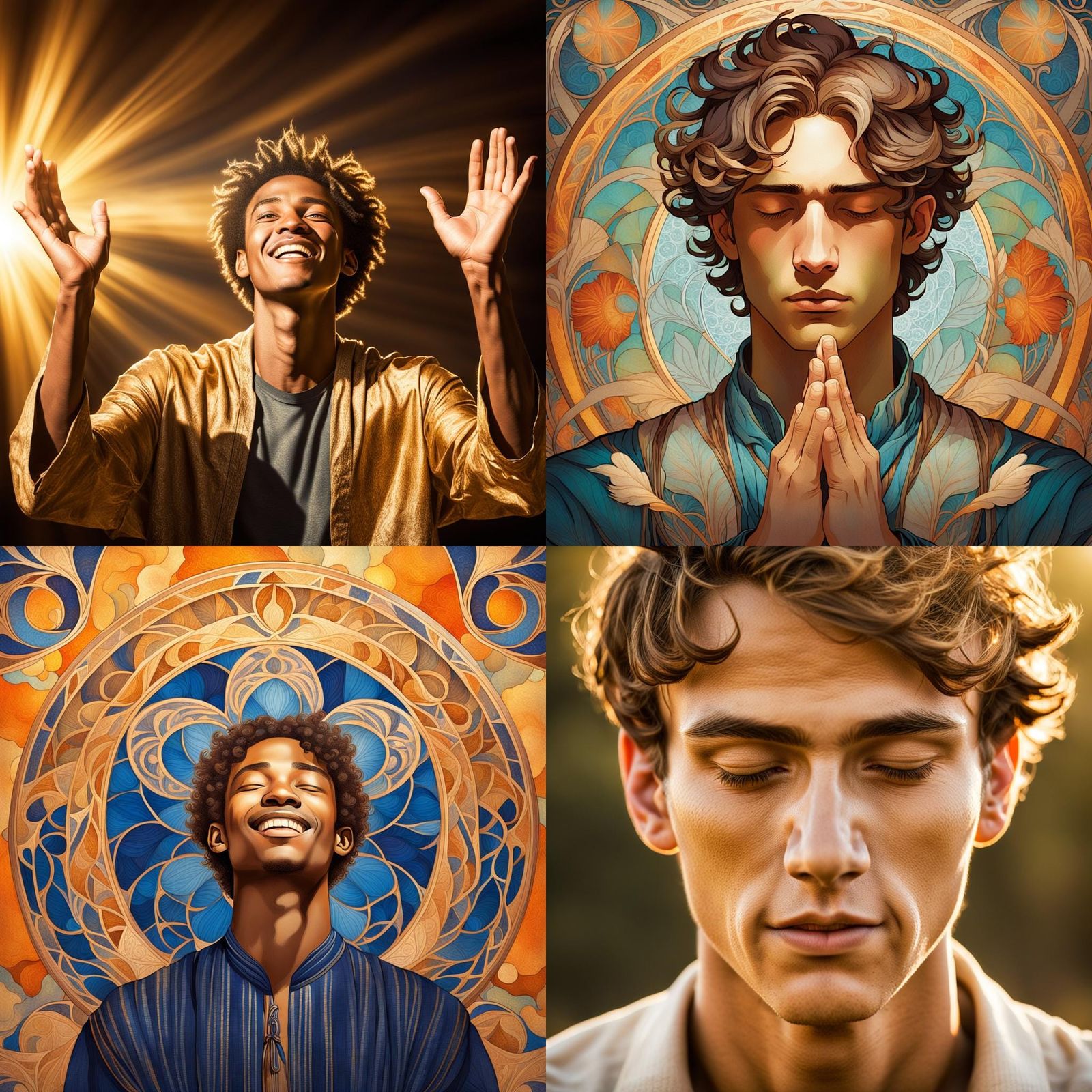 Christian Teenager Praising God: Hyperdetailed Digital Portr...