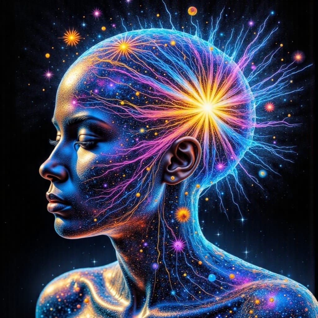 Galactic Energy Being Emanates Light and Magic