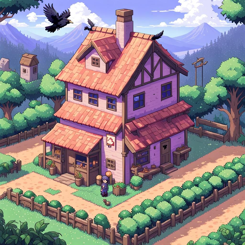 Pixel Art Video Game Cover Inspired by Ravens