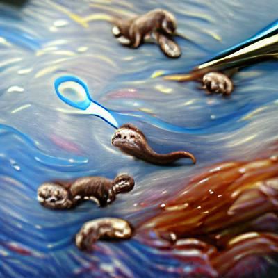 Close Up Otter Painting