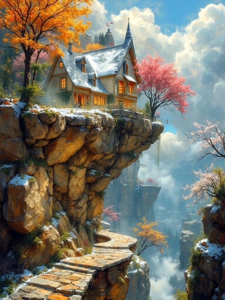 Surreal Yin-Yang Stargate with Contrasting Seasons