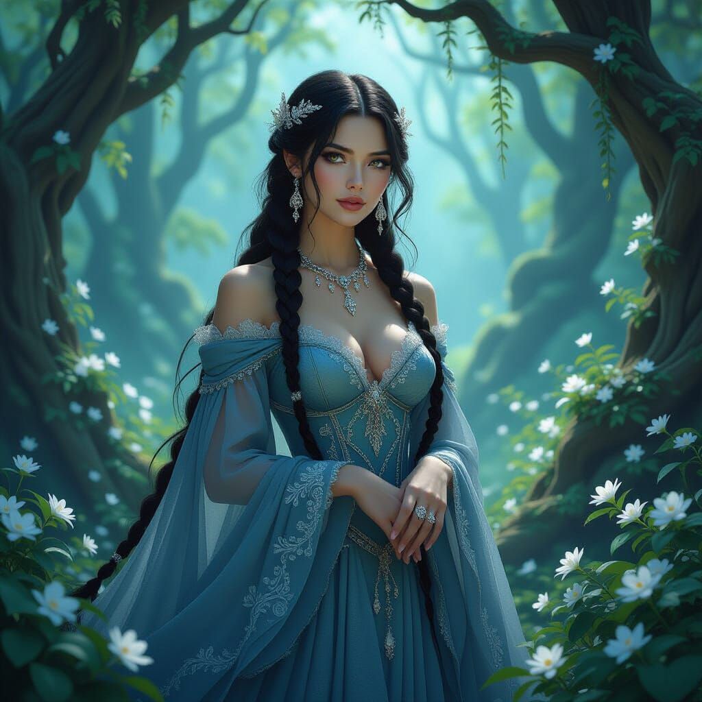 Gothic Fairy Queen in Enchanted Forest