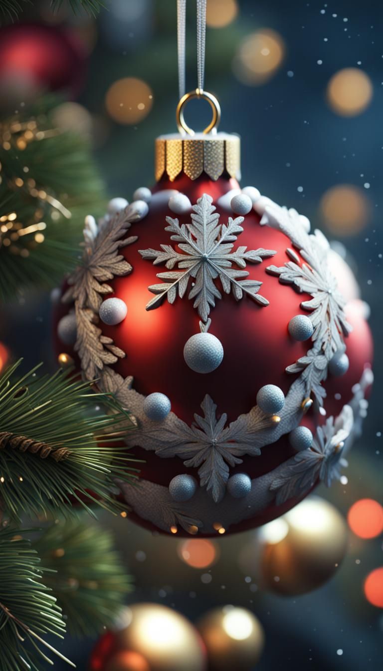 Christmas Ornament on Tree: Detailed Matte Painting