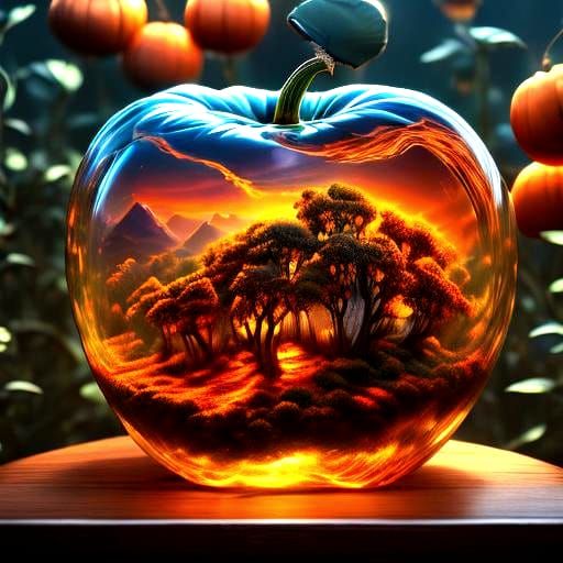 Autumn Home Inside Transparent Pumpkin: Double Exposure