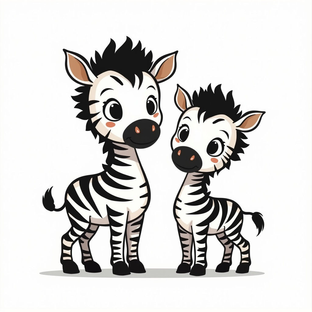Playful Baby Zebras in Pop Art Style