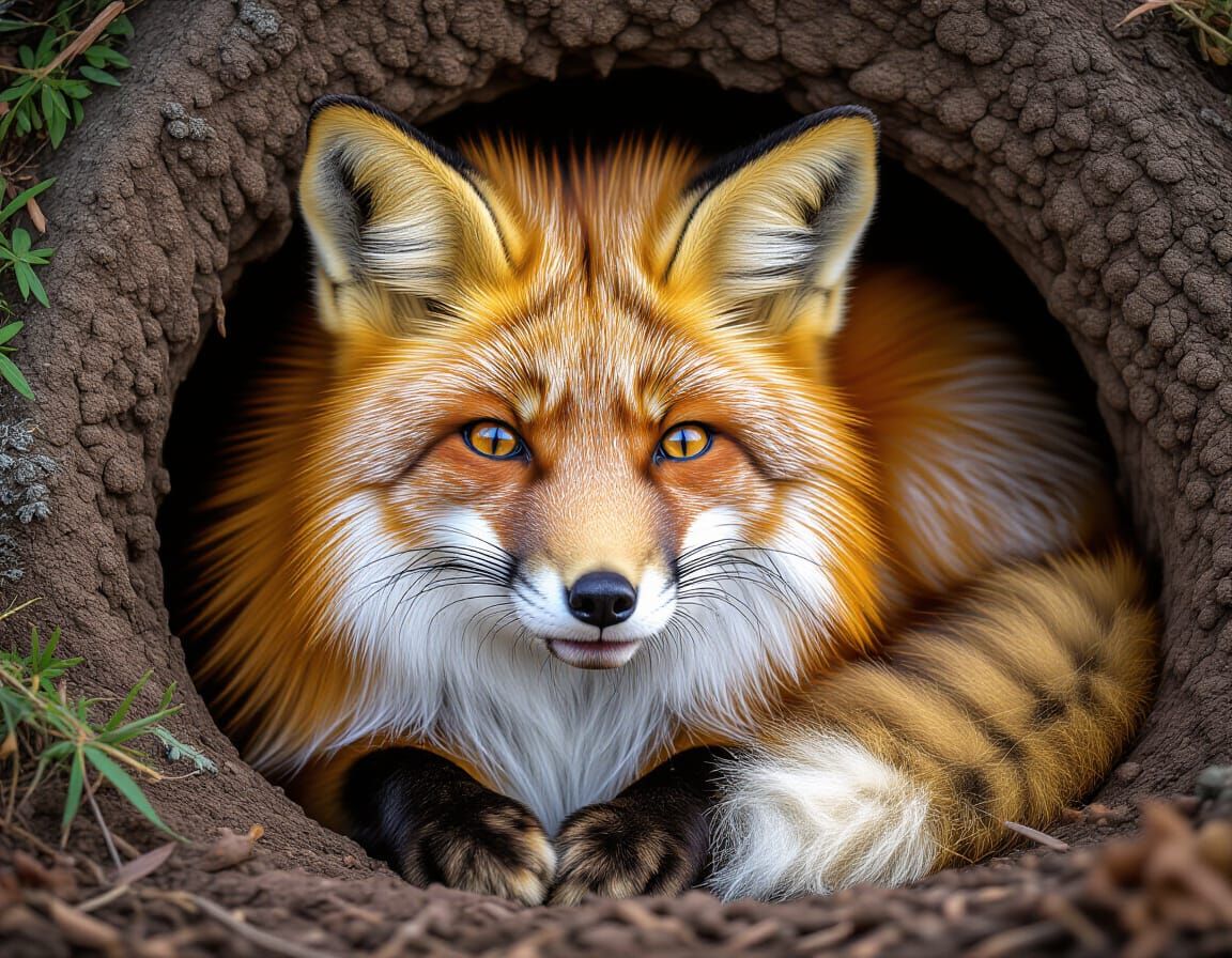 Relaxed Fox Near Its Hole: National Geographic Photo