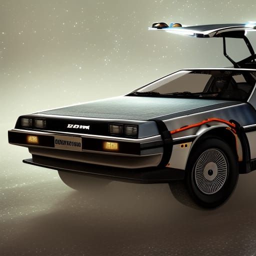 Fantastical DeLorean Detailed Matte Painting