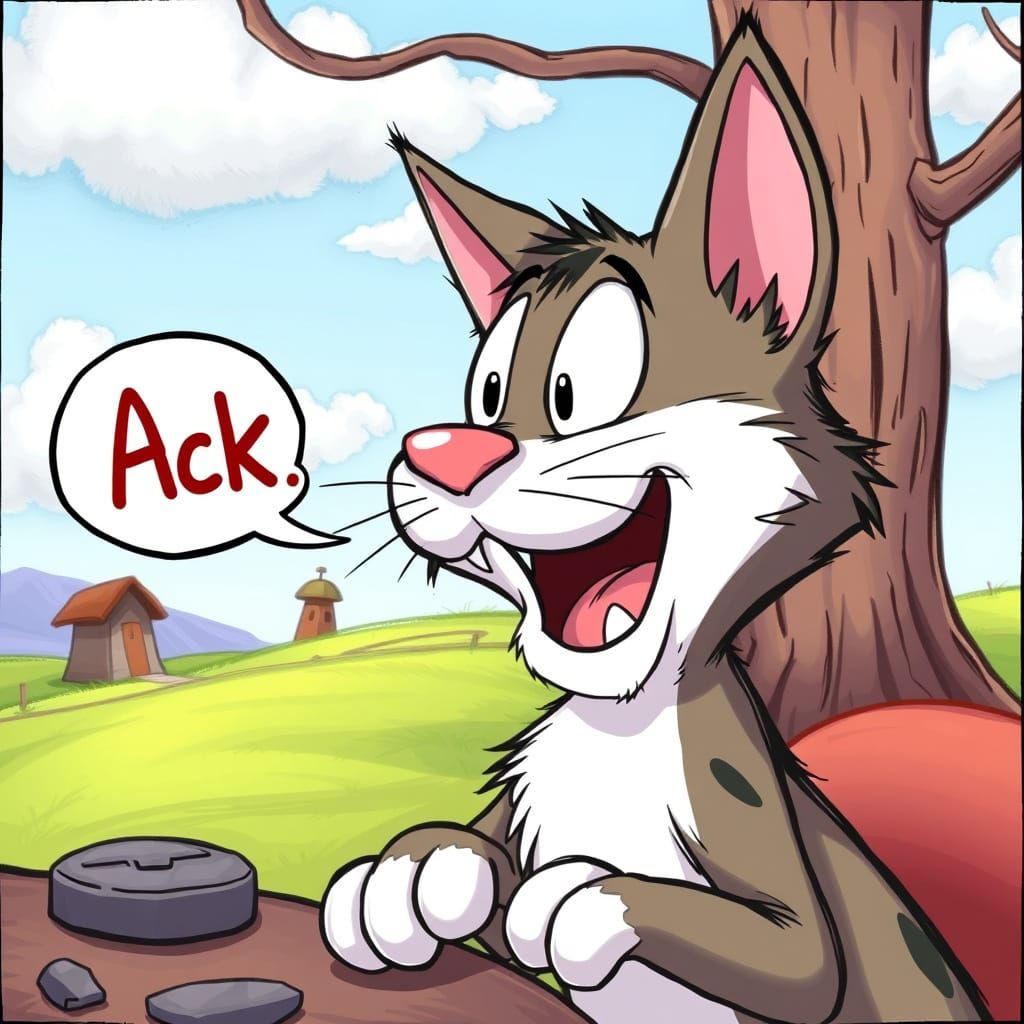 Bill the Cat Says Ack! in Bloom County Style