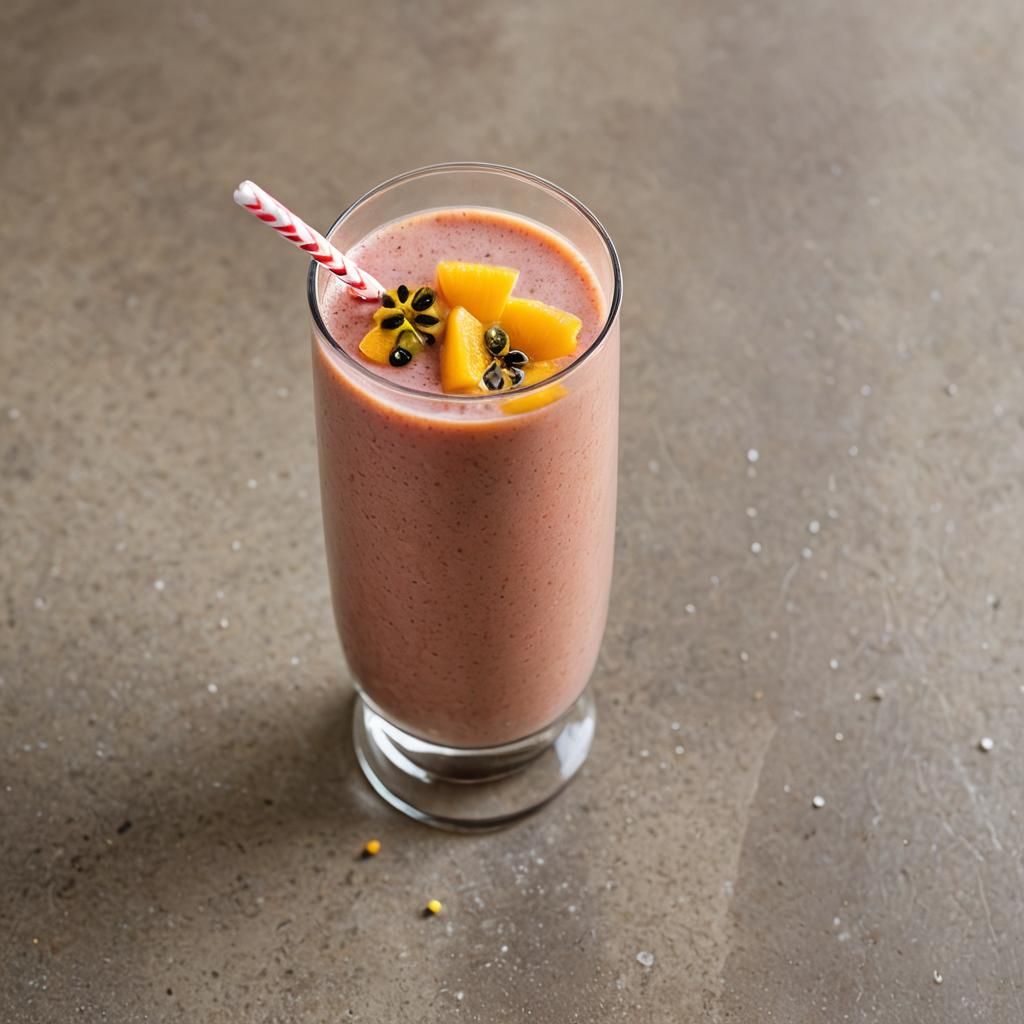 Delicious Fruit Smoothie Portrait in Natural Lighting