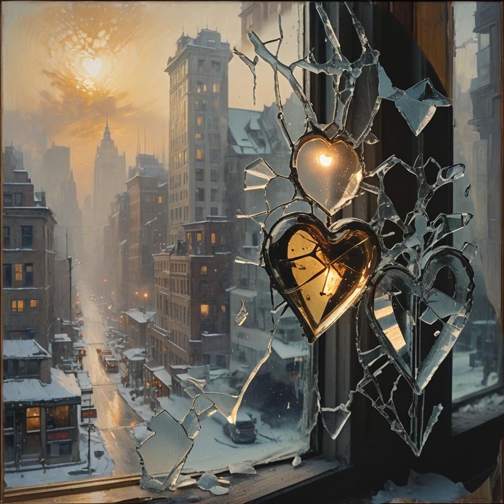 Winter Shards Reflected in a Window