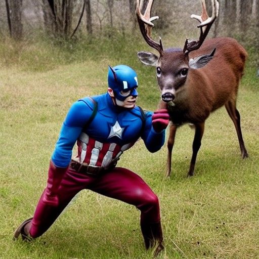 Captain America Battles a Deer