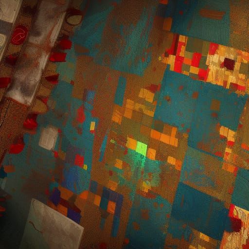 Micmac Style Patchwork Quilts: Detailed Matte Painting