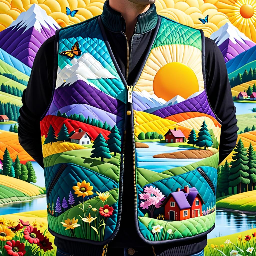Quilted vest in a quilted scene