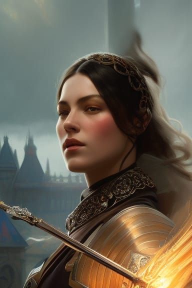Medieval Woman Warrior Concept Art Portrait