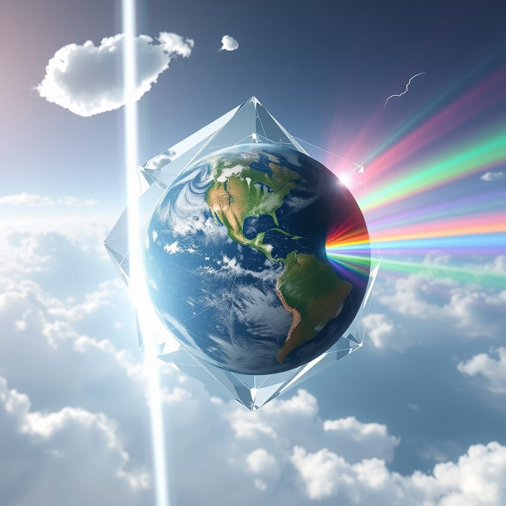 Ethereal Earth in Tesseract, Double Exposure of Light and Co...