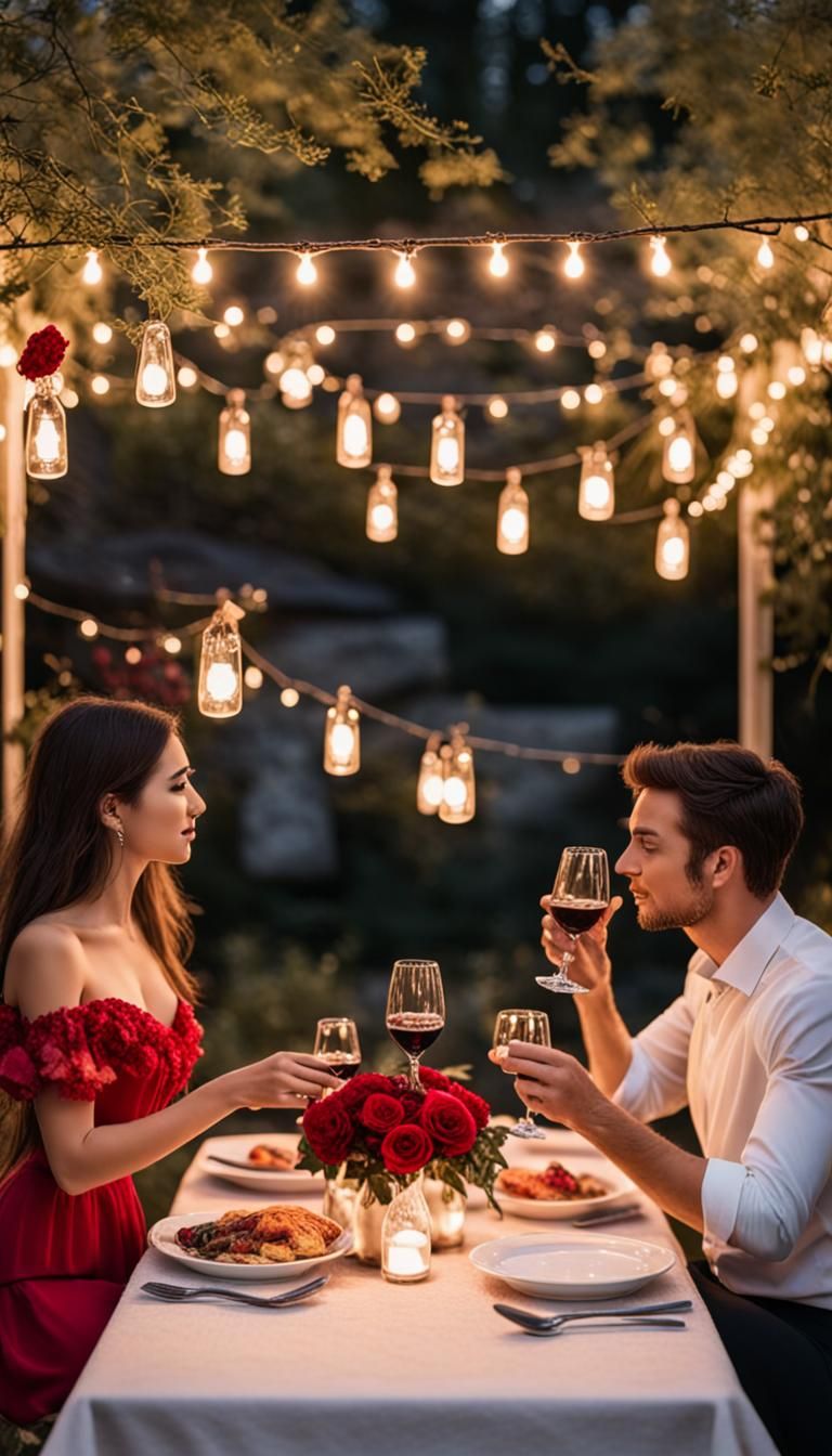 Romantic Candlelit Dinner Under the Stars