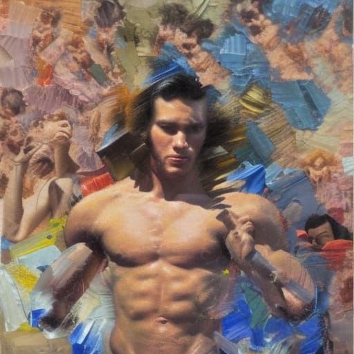 Gay Art Collage in Oil Painting Style