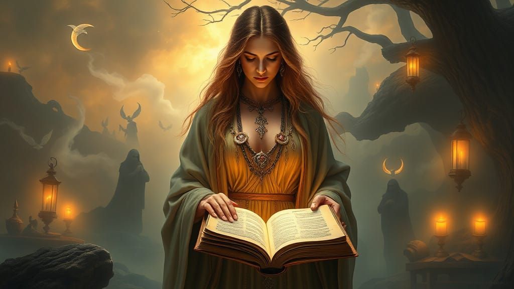 Ancient Wisdom Keeper in a Dreamy, Mystical Landscape