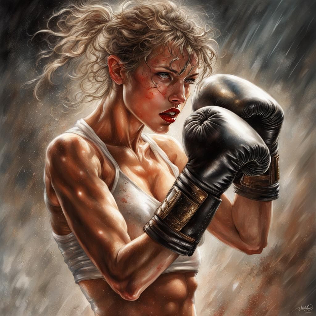 Groggy French boxing fighter