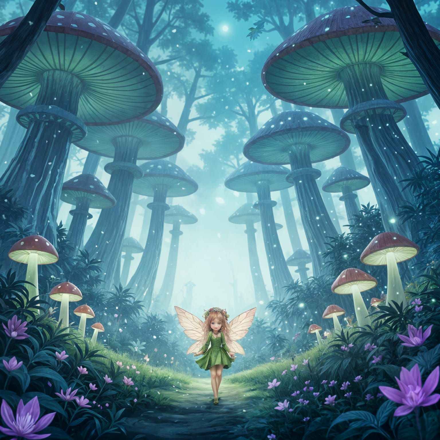 Enchanting Weed Fairy in Magical Garden