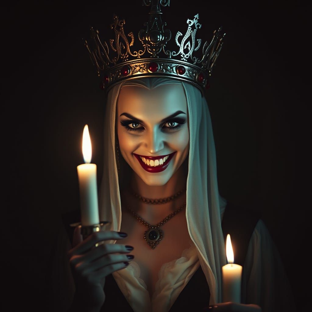 Ethereal Vampire Queen Reigns in Dark Majesty