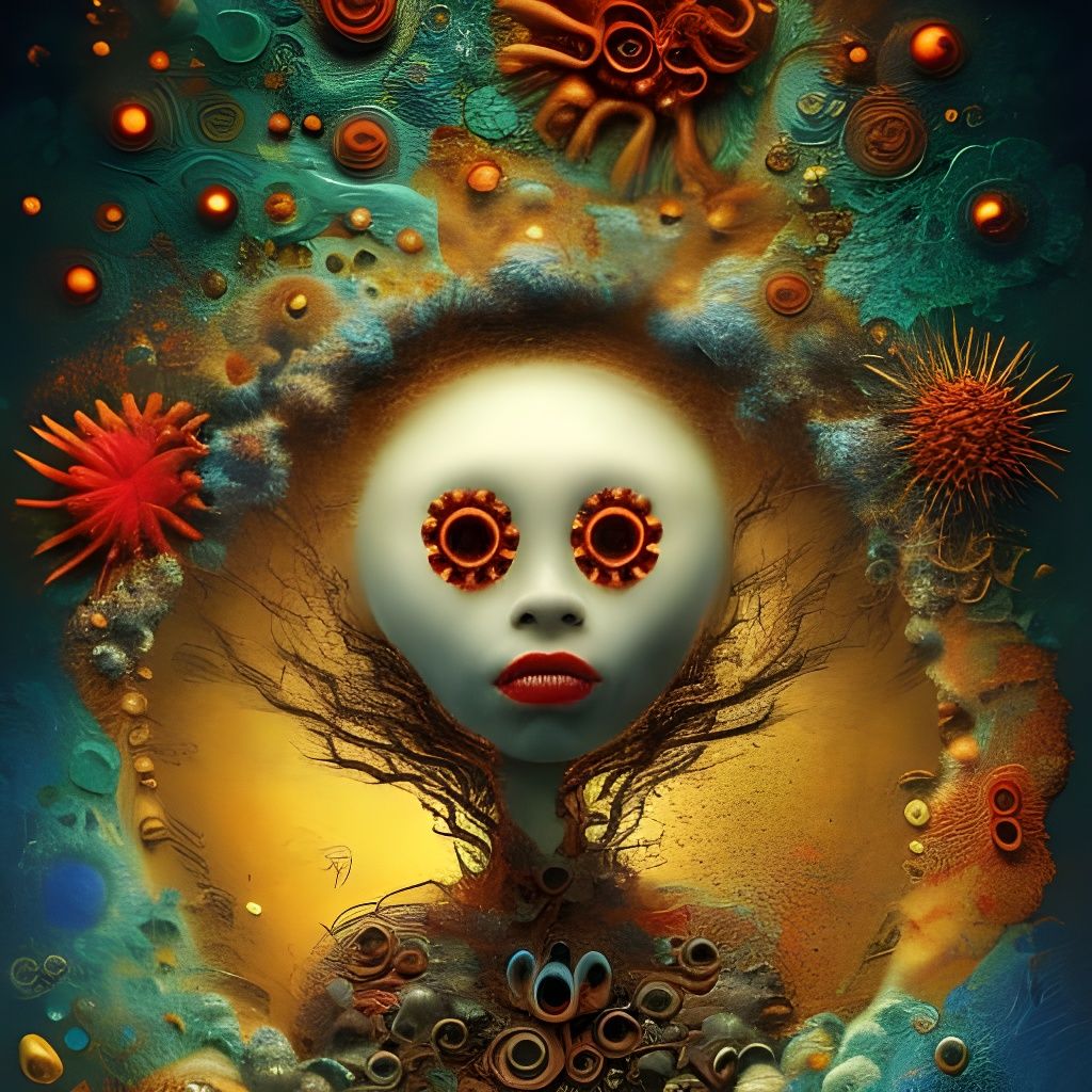 Abstract Expressionist Dreamscape in Sparkling Ink