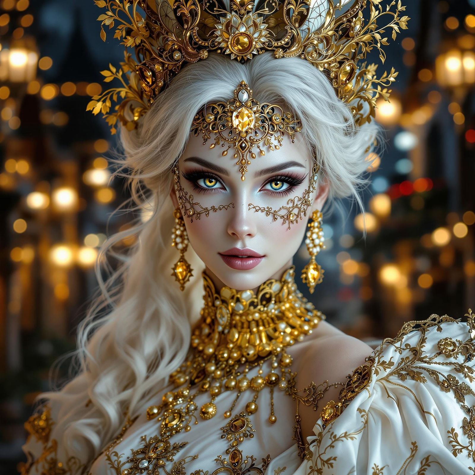 Masquerade Woman Portrait in Photorealistic Style