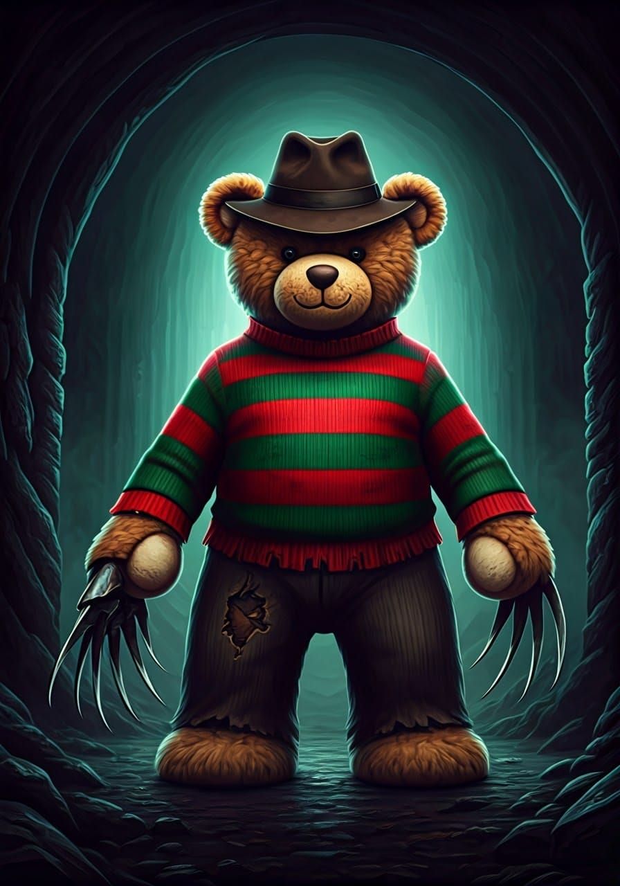Fearsome Teddy Krueger in Dreamlike Nightmare