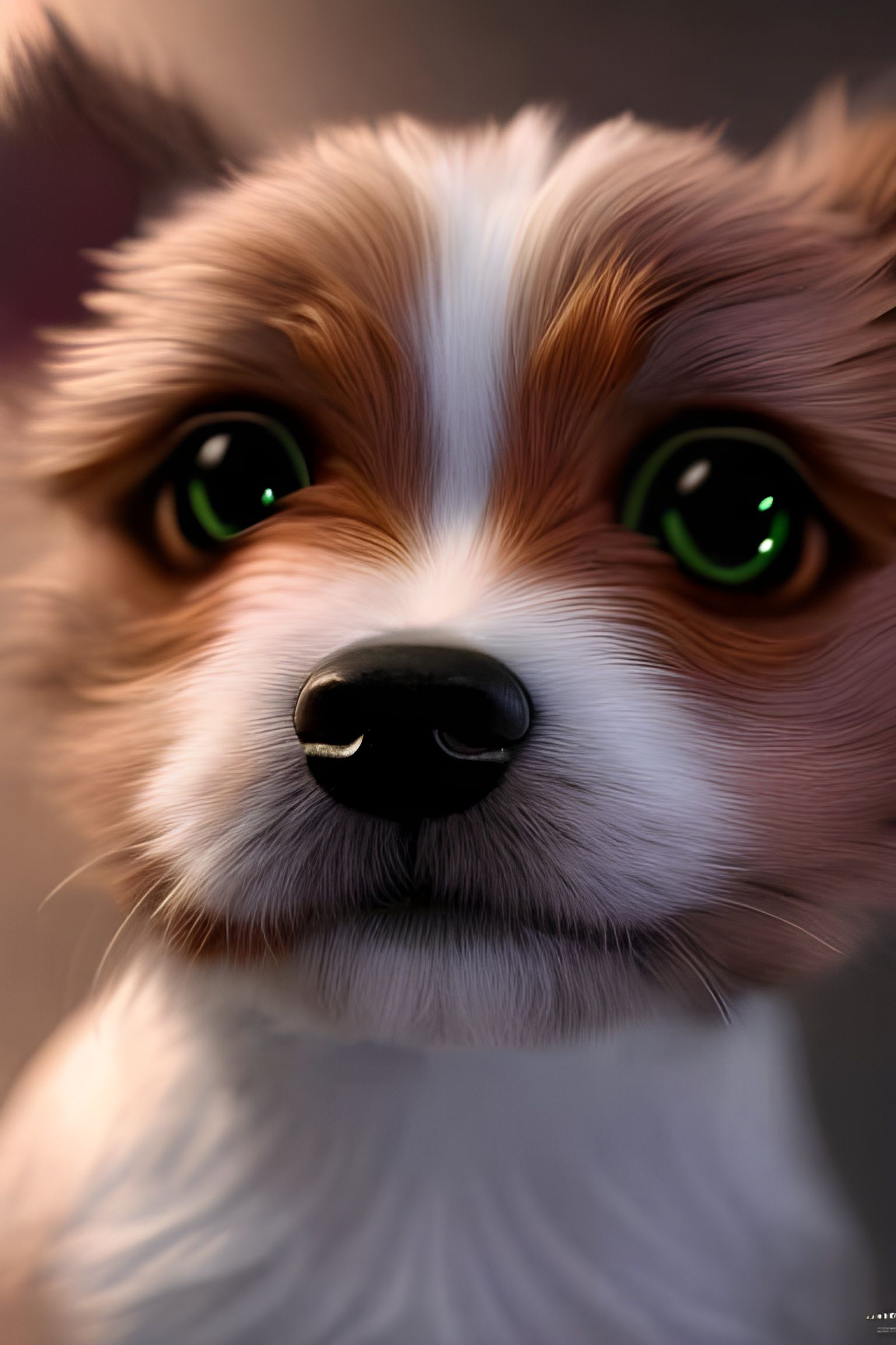 Adorable Chibi Dog Portrait in Digital Art Style
