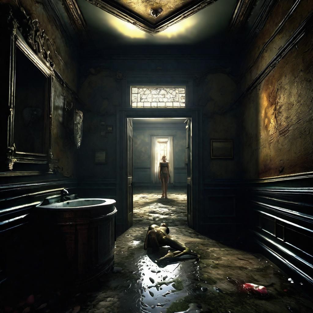 Love Drowned Soul in Dark Shine: Hyperrealistic Render