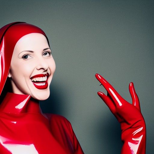 Provocative Nun Portrait in Latex Outfit