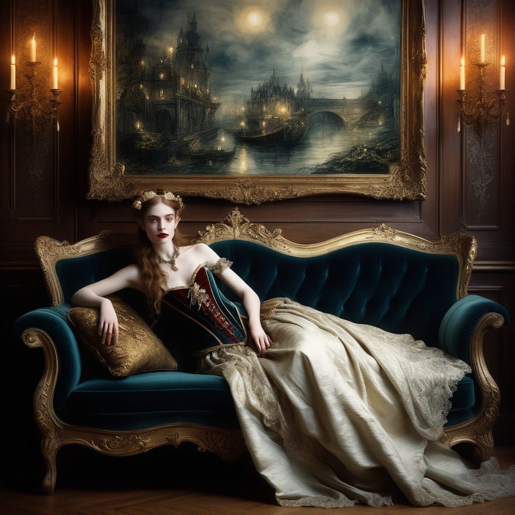 Elegant Watercolor Fantasy Portrait of a Regal Elf