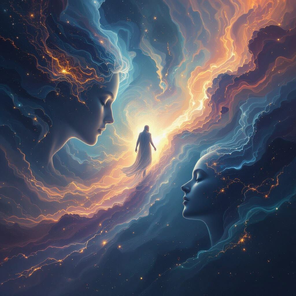 Ethereal Soul Explores Cosmic Consciousness in Fantasy Art