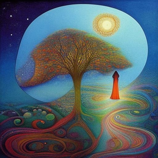 Surreal Light Beams Divide Black and White