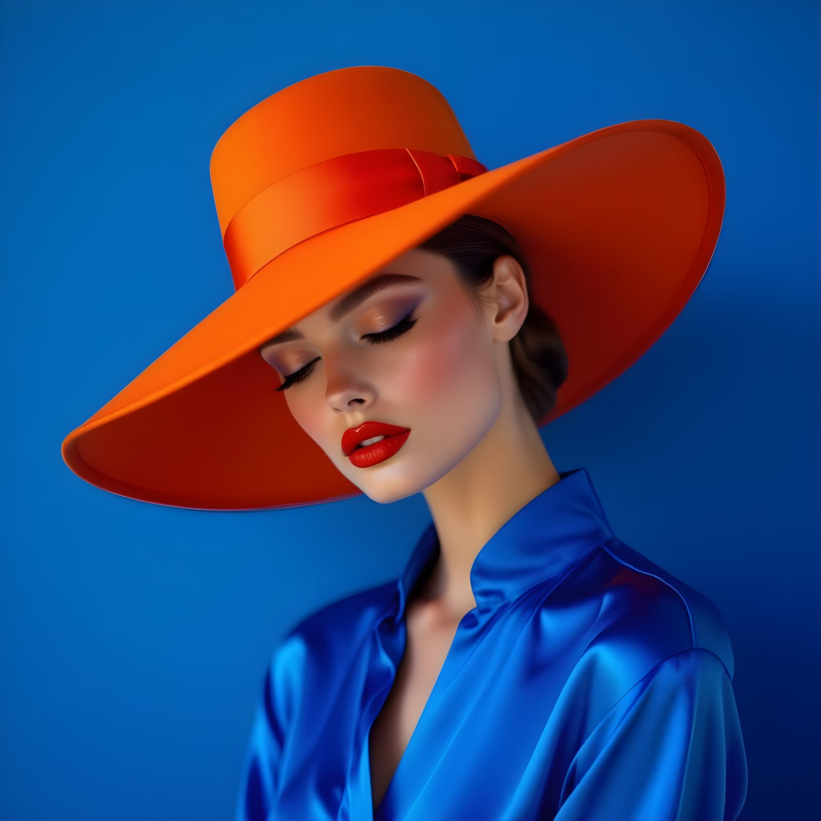 Person in Orange Hat, Editorial Portrait