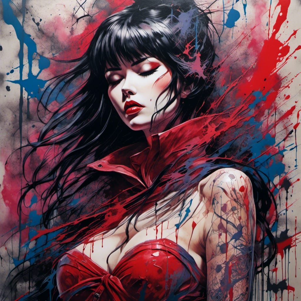 Punk Sailor Mars Graffiti Splash Art