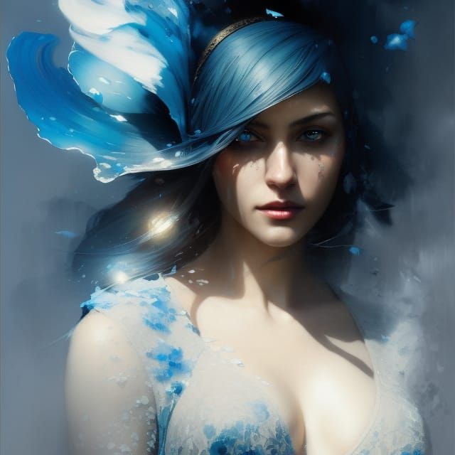 Agate Baroness Portrait in Art Nouveau Style