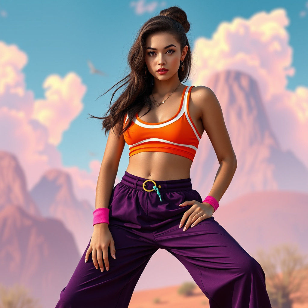 Y2K Fashion Portrait in Hyper-realistic Digital Art