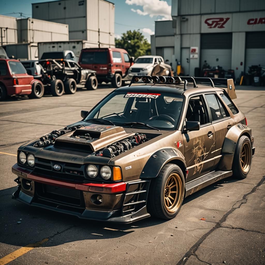 Gundam-Inspired Subaru Rat Rod Race Car