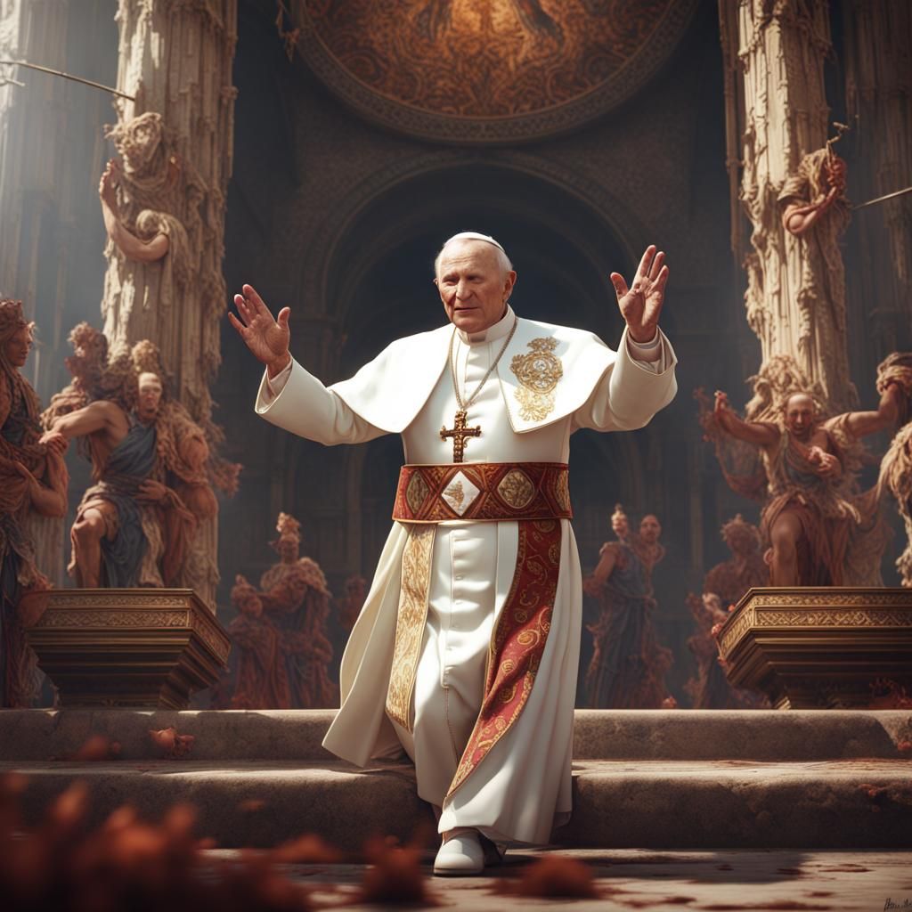 John Paul II Hits the Griddy: Detailed Matte Painting