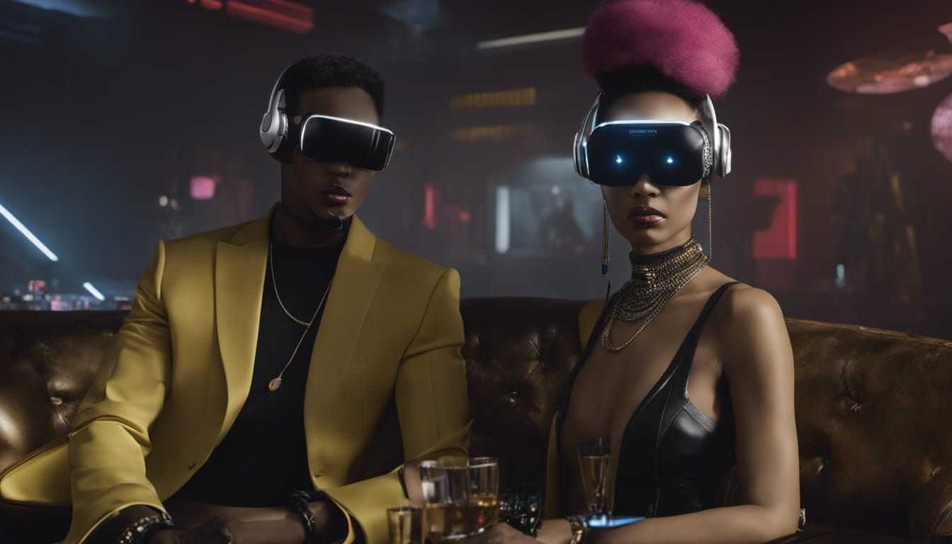 Apple Vision Pro in Cyberpunk Nightclub Scene