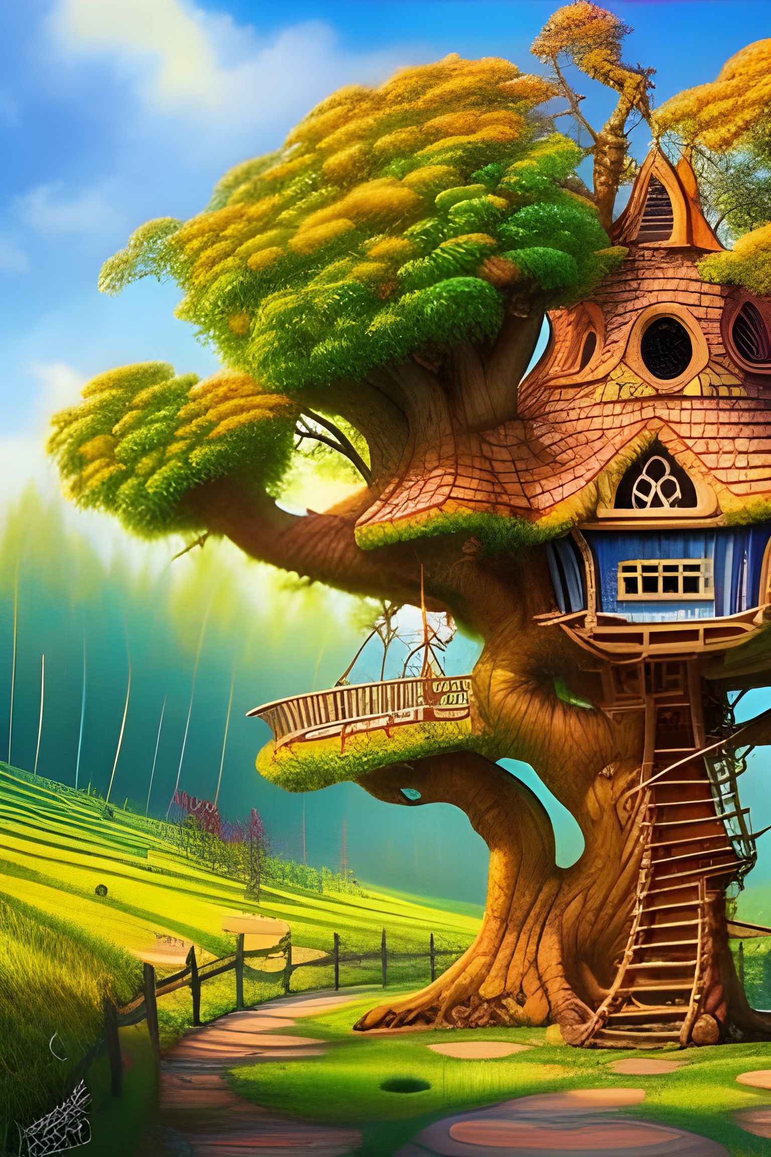 Fairytale Treehouse: A Masterpiece of Fantasy Art