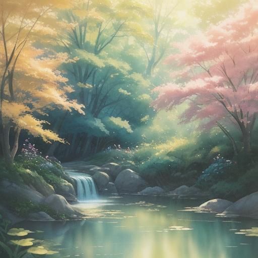 Cat in Anime Watercolor Key Visual Style